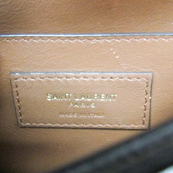 SAINT LAURENT Monogram Leather PVC Shoulder Bag in Dark Brown - Picture 14 of 14